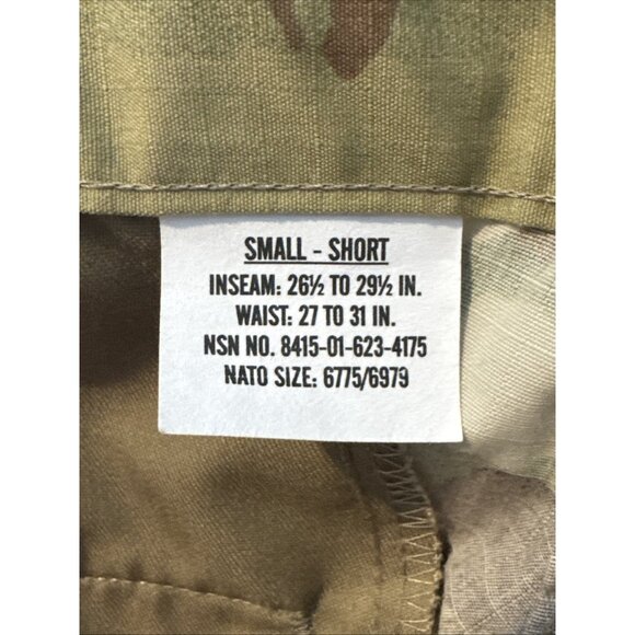 US Military Combat Trousers Mens Small Short Mulitcam Uniform Ripstop Army NEW - Picture 4 of 7
